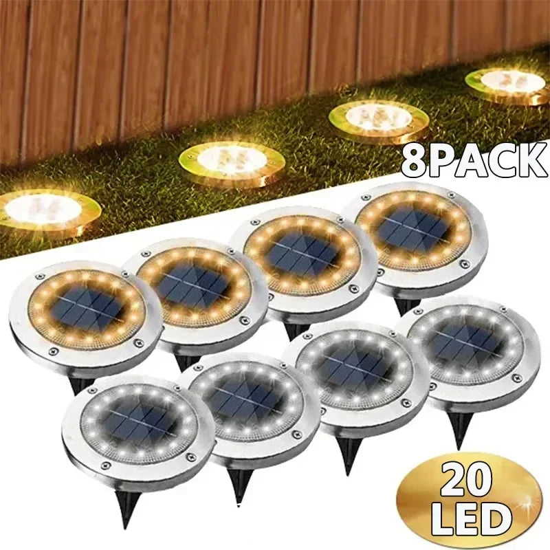 Solar In-Ground Pathway Disc Lights
