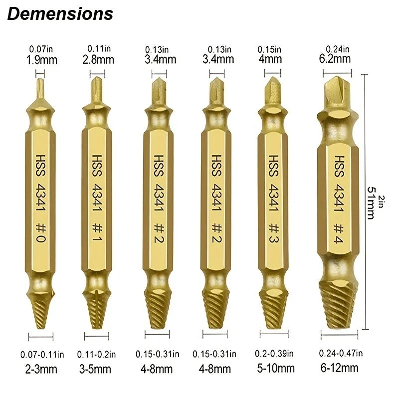 Stripped Screw Extractor Drill Bit Set