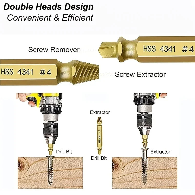 Stripped Screw Extractor Drill Bit Set