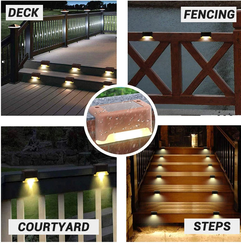 Solar LED Step and Patio Deck Lights