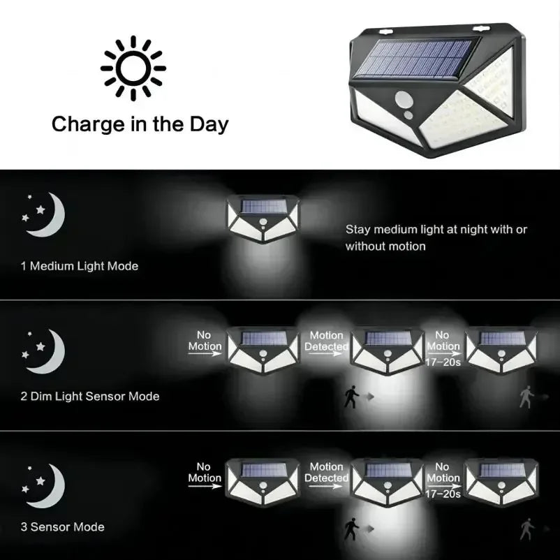Solar Outdoor Spotlight with Motion Sensor