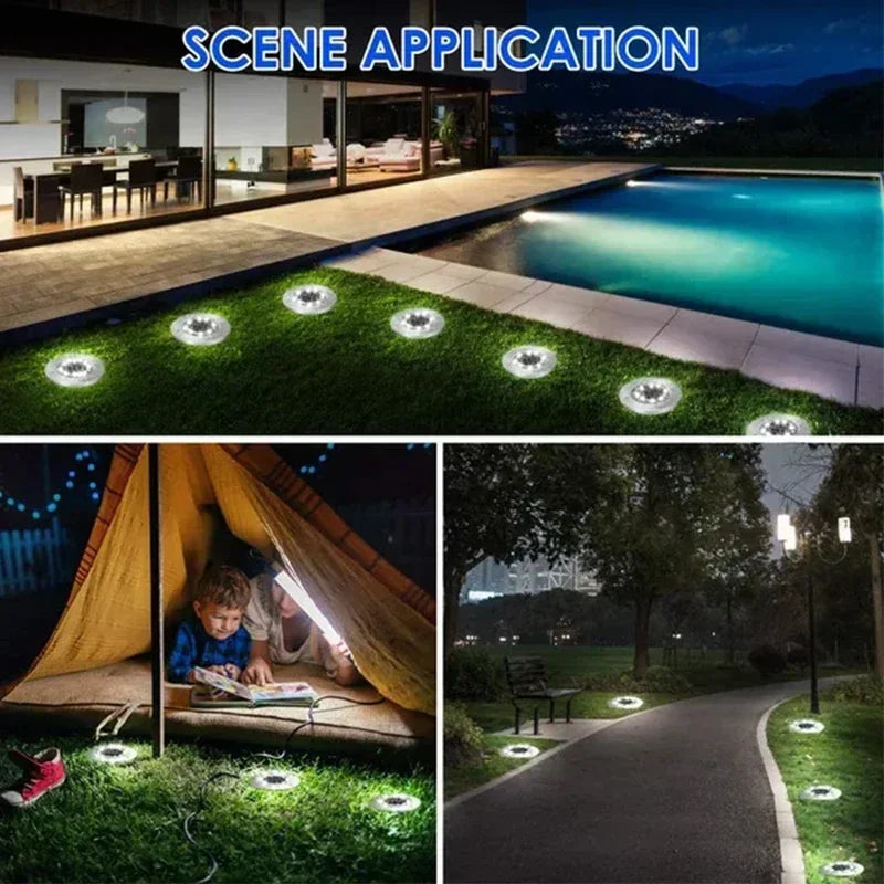 Solar In-Ground Pathway Disc Lights