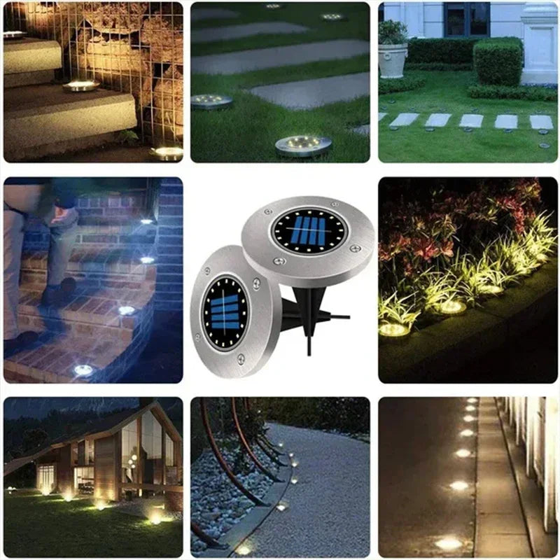 Solar In-Ground Pathway Disc Lights