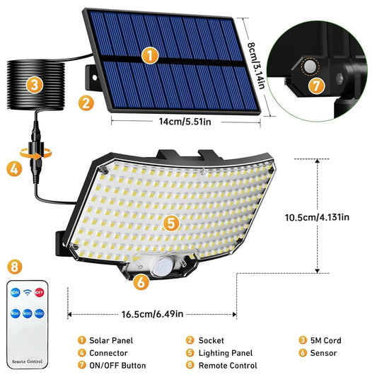 Solar Flood Light with Remote and Motion Sensor