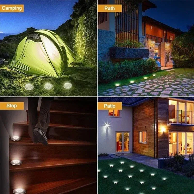 Solar In-Ground Pathway Disc Lights