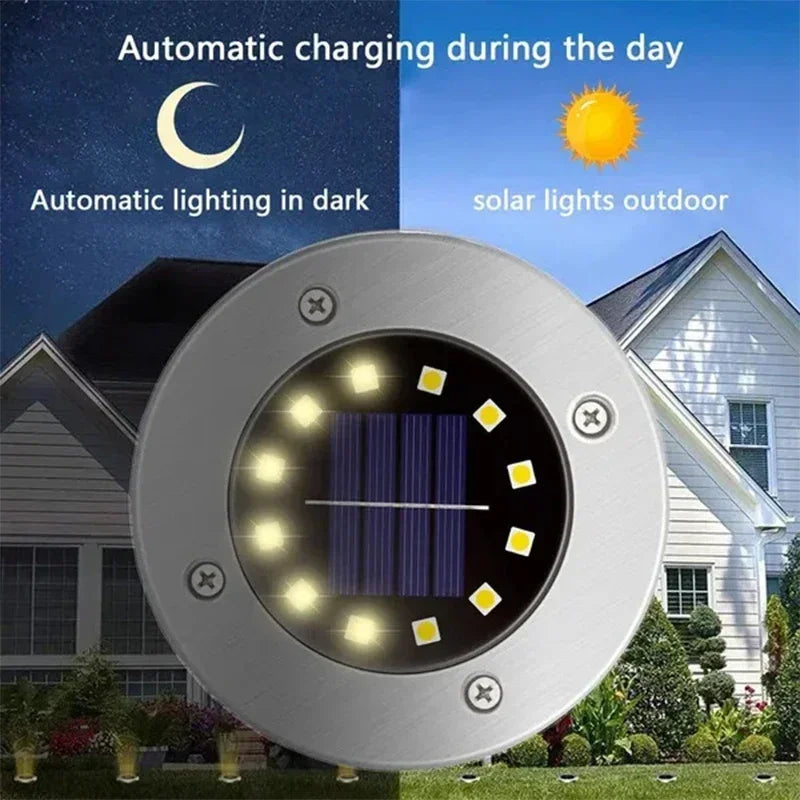 Solar In-Ground Pathway Disc Lights