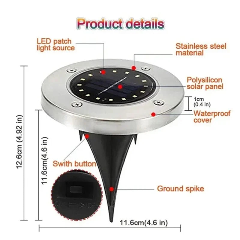 Solar In-Ground Pathway Disc Lights