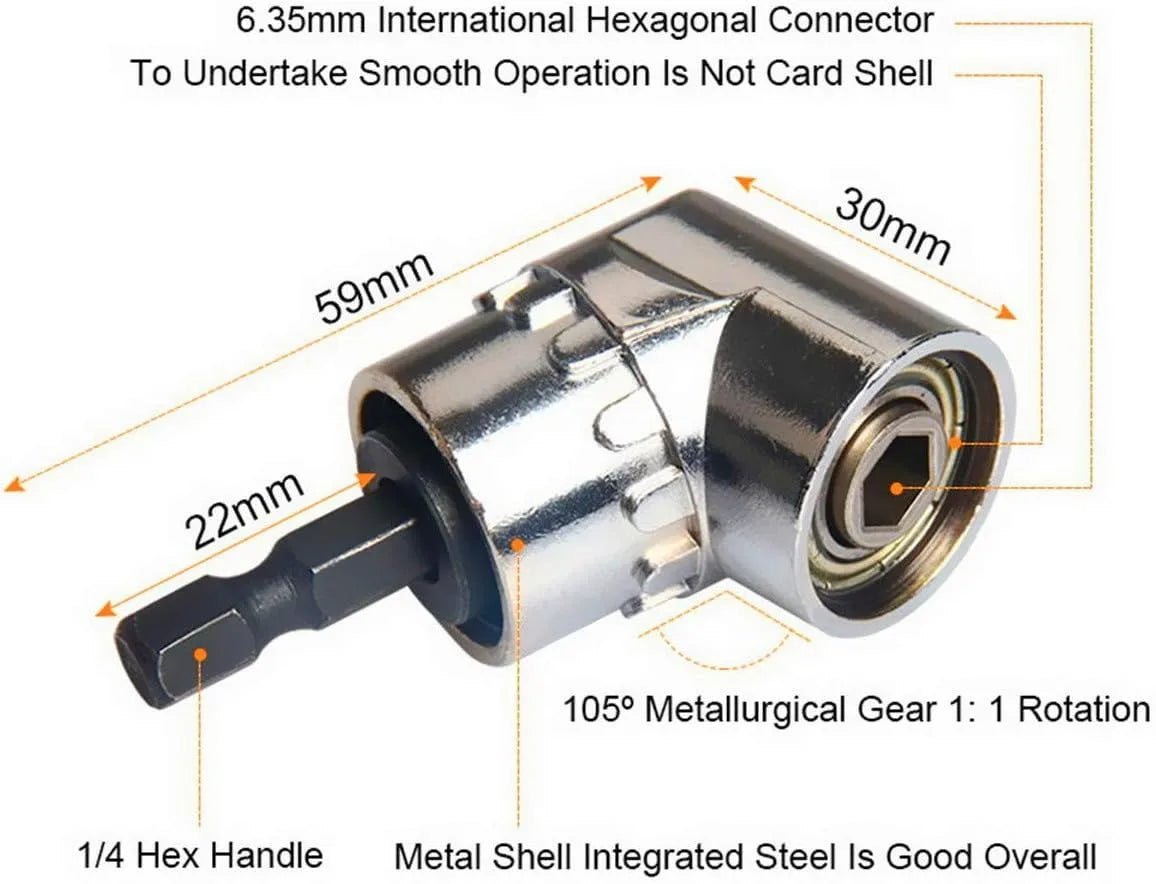 Impact-Grade Right Angle Drill Socket Adapter