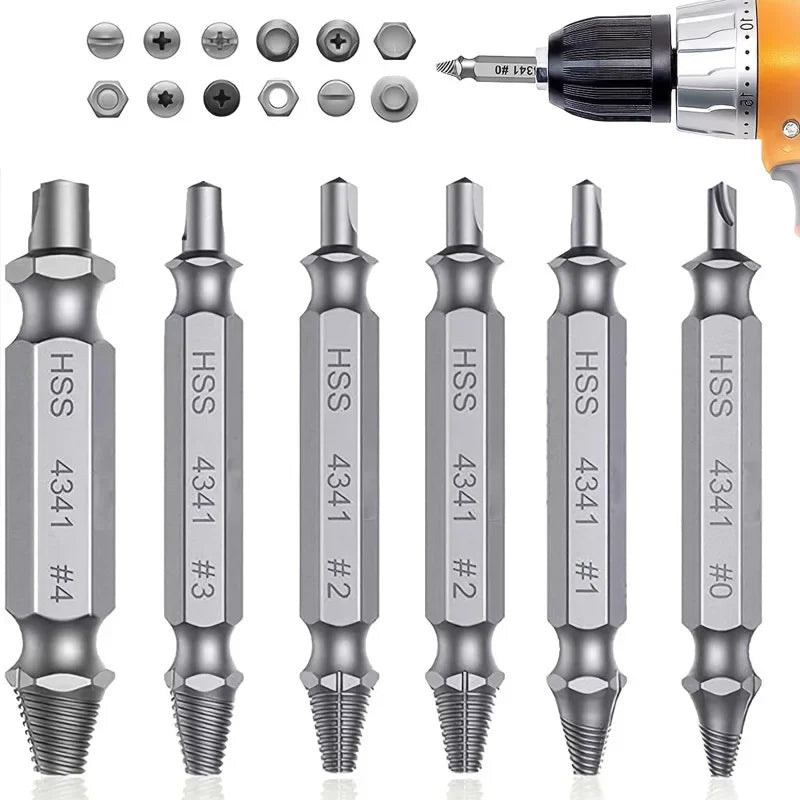 Stripped Screw Extractor Drill Bit Set