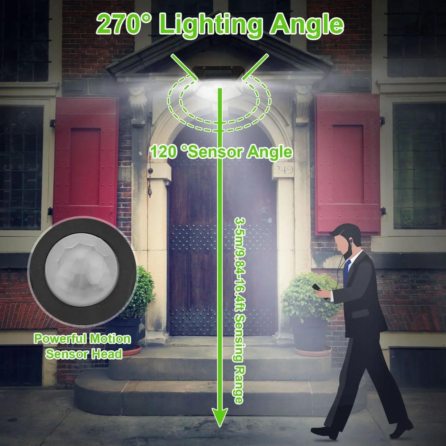 Solar Outdoor Spotlight with Motion Sensor